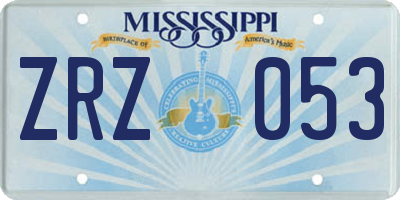 MS license plate ZRZ053