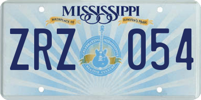 MS license plate ZRZ054