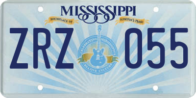 MS license plate ZRZ055