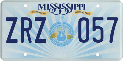 MS license plate ZRZ057