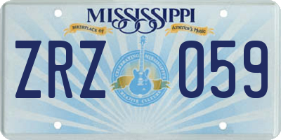 MS license plate ZRZ059