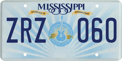 MS license plate ZRZ060