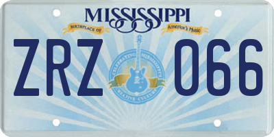MS license plate ZRZ066
