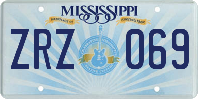 MS license plate ZRZ069