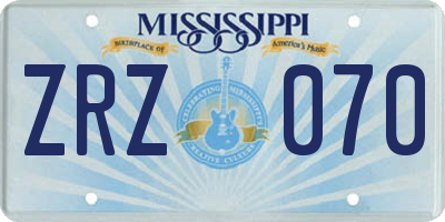 MS license plate ZRZ070