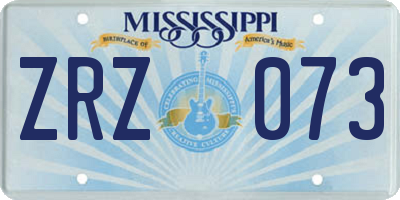 MS license plate ZRZ073