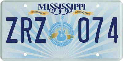 MS license plate ZRZ074