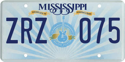 MS license plate ZRZ075