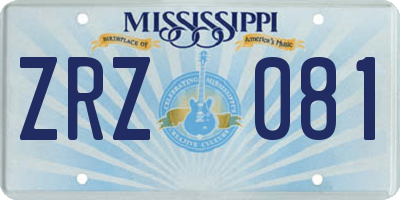 MS license plate ZRZ081