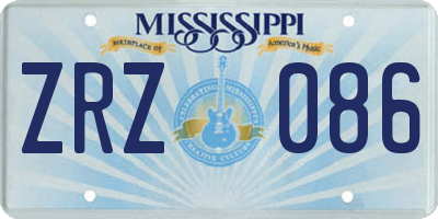 MS license plate ZRZ086