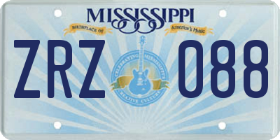 MS license plate ZRZ088