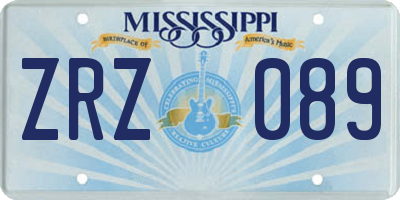 MS license plate ZRZ089