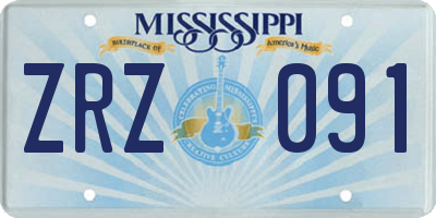 MS license plate ZRZ091