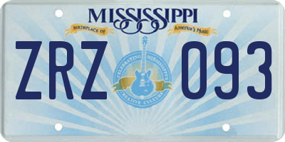 MS license plate ZRZ093