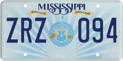MS license plate ZRZ094