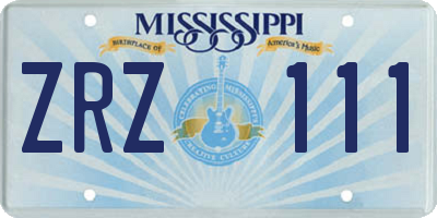 MS license plate ZRZ111