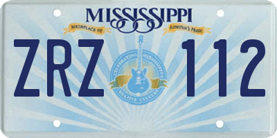 MS license plate ZRZ112