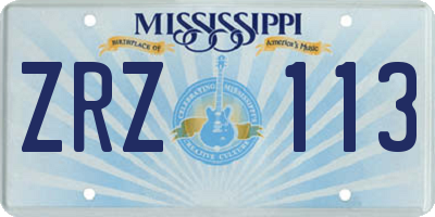 MS license plate ZRZ113