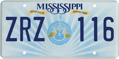 MS license plate ZRZ116