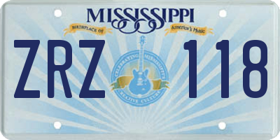 MS license plate ZRZ118