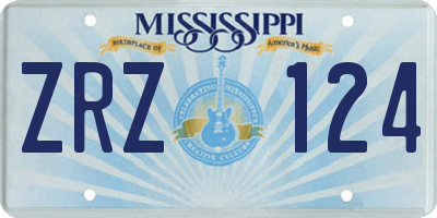 MS license plate ZRZ124