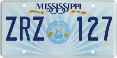 MS license plate ZRZ127