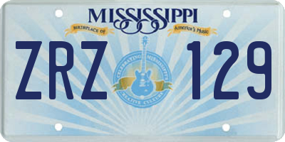 MS license plate ZRZ129
