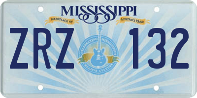 MS license plate ZRZ132
