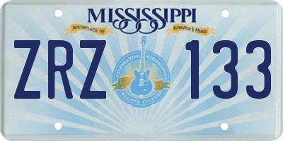 MS license plate ZRZ133