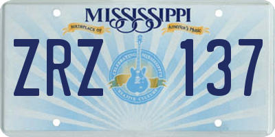 MS license plate ZRZ137