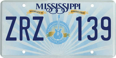 MS license plate ZRZ139