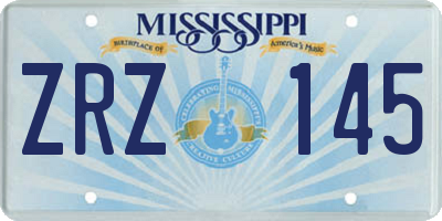 MS license plate ZRZ145