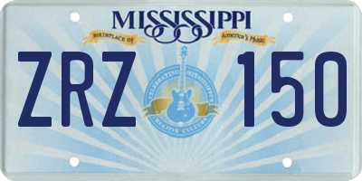 MS license plate ZRZ150