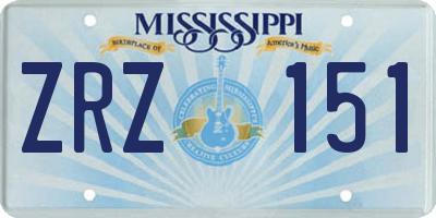 MS license plate ZRZ151