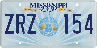 MS license plate ZRZ154