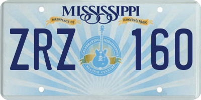 MS license plate ZRZ160