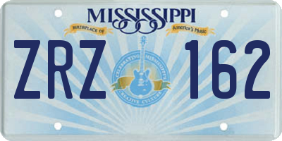 MS license plate ZRZ162