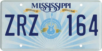 MS license plate ZRZ164