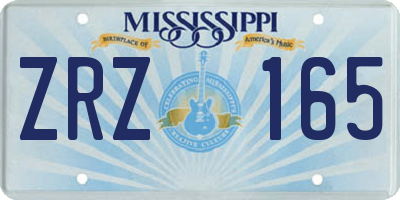 MS license plate ZRZ165