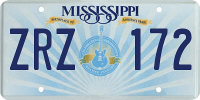 MS license plate ZRZ172