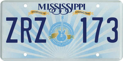MS license plate ZRZ173
