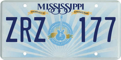 MS license plate ZRZ177