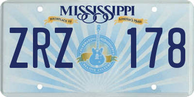 MS license plate ZRZ178