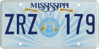 MS license plate ZRZ179