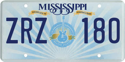 MS license plate ZRZ180