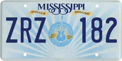 MS license plate ZRZ182