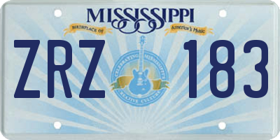 MS license plate ZRZ183