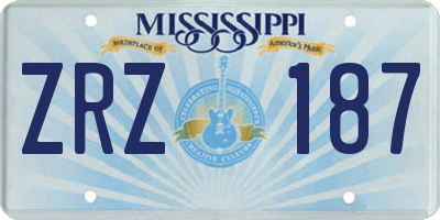 MS license plate ZRZ187