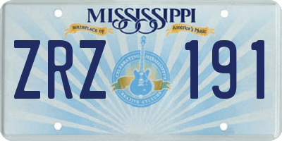 MS license plate ZRZ191