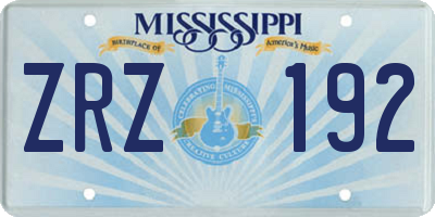 MS license plate ZRZ192